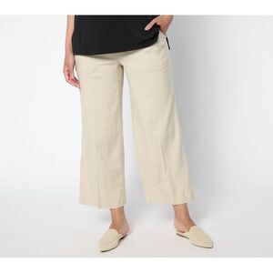 Ryan Simkhai Eyeshop Women's Plus Sz Pants 20W Wide Leg Linen Brown